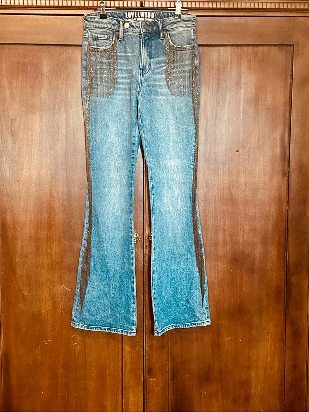 Idyllwind Gypsy Flared Jeans with Metal Chain Fringe 2